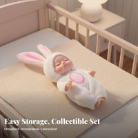 Sleeping Baby Doll Safe and Mini Reborn Doll Assorted Styles Changeable Clothes for Girls, Stocking Stuffers, Play Hours