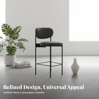 Nordic Design Upholstered High-Back Stool With Backrest Counter Chair Modern Design Home Furniture Elegant Aesthetic for Homeowners, Bar Owners, Adults, Cafe, Restaurant, Reception Area, Kitchen Island