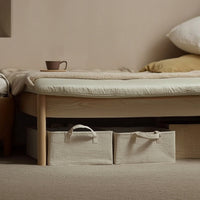 Textile Storage Basket Washable Cotton-Linen Basket with Handles Closet Storage Bin Long-Lasting Sturdy for Wardrobe, Bedroom