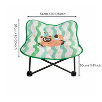 Moisture-Proof Portable Pet Camp Bed Removable and Washable Elevated Dog Bed All-Season Use Foldable Cat Lounger Breathable Material for Small Dogs, Cats, Camping, Travel, Indoor