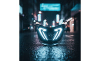 LED Motorcycle Headlight Black Light Finned for Night Riding