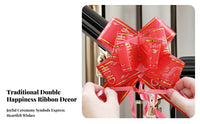 10 Pieces Double Happiness Character Chinese Wedding ribbon decoration Festive Red Color Ribbon Decoration Easy to Assemble Pull ribbon decoration Quick Assembly for DIY Crafters, Family Members, Gift Givers, Weddings, Staircase, Living Room, Doorw