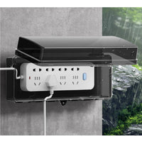 Power Strip Box with Reinforced Lock Lockable Waterproof Box with Lock Hinged Enclosure for Washroom
