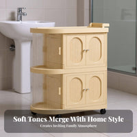 Large Capacity Foldable Two-Tier Nursery Cabinet Folding Baby Cabinet