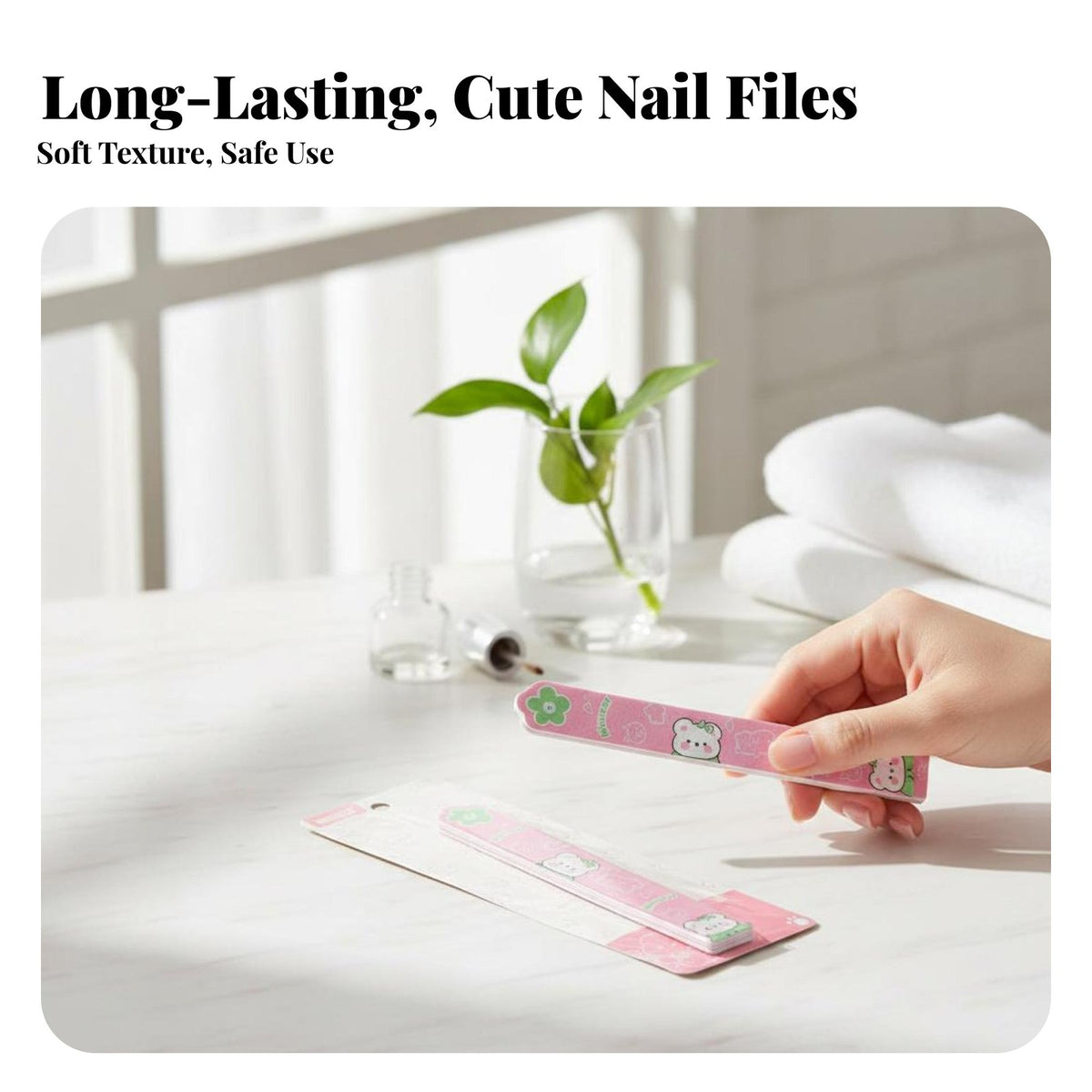 2 Pieces Nail File and Set Professional Multi Grit Nail File Kit Sturdy Double-Sided Polishing Strip for Manicurists, Kids, Home Use, Pedicure