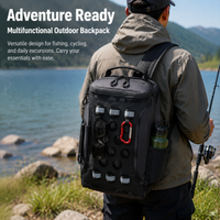 Travel Backpack, Waterproof Fishing Rucksack with 3D Pocket, Multifunctional Fishing Bag for Anglers, 14 inch Laptop