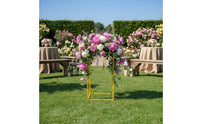 Wedding Aisle Floor Simple Setup to Assemble Geometric Column Flower Display Stand Resistant Gold Column Pedestal for Party