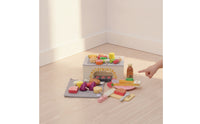 Kids BBQ Grill Playset Wooden-Look BBQ Grill Playset Freestanding for Toddlers