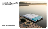 Inflatable Fishing Water Deck Easy to Inflate Inflatable Pad Fishing Boat Inflatable Buoyant Dock Sturdy Duty PVC Portable Water