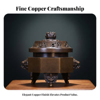 Bronze-Brown Faceted Structure & Residence Decor Lid Incense Burner