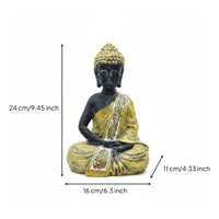 Weather Resistant Solar Buddha Statue Light Hand-Carved Look Outdoor Decoration for Yard, Patio, Balcony