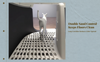 Large Cat Litter Box, Semi-Enclosed, Easy Clean