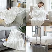 Flannel Fleece Blanket Warm Soft Flannel Blanket Versatile Soft Luxurious Throw for Office Workers, Adults, Living Room, Bedroom, Travel, Comfortable Shawl Blanket