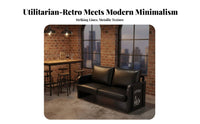 Retro & Design Tufted Iron Frame Loveseat Comfortable Cushions Booth Seating utilitarian Sofa for Restaurant Owners, Interior Designers, Cafe, Bar, Lounge Area, Waiting Room