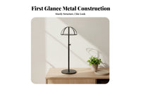 Curved Arms Adjustable Hat Stand Round Base Dome Top Hat Stand