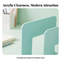 Transparent Design Bookend with Pen Holder Space-Saving Multi-Functional Bookend Minimalist and design Book Stand Large Capacity for Students, educators, Desk, Study Room