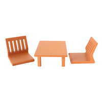 3 Pieces Dollhouse Furniture with Table and Chairs Compact Dollhouse Table and Chair Set Unique for Hobbyists, Collectors