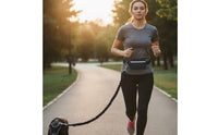 Running Belt with Leash Reflective Handsfree Leash with Pouch Adjustable for Jogging