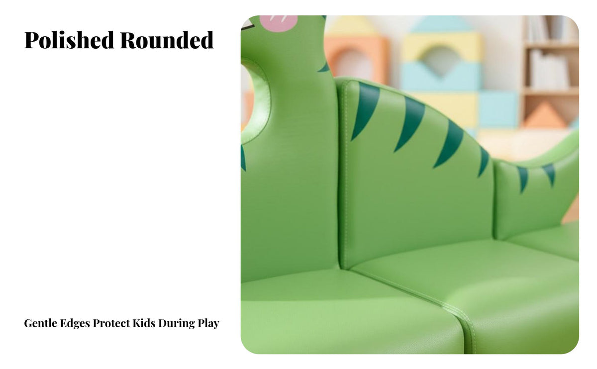 3 Pieces Easy to Clean Transformable Cushion Playset Rounded Corners Cartoon Block Couch Long-Lasting kids' Sofa Skin-Friendly for Toddlers, Educators, Parents, Kindergarten, Reading Corner, Library, Indoor Play
