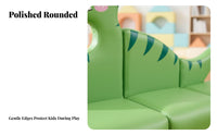 3 Pieces Easy to Clean Transformable Cushion Playset Rounded Corners Cartoon Block Couch Long-Lasting kids' Sofa Skin-Friendly for Toddlers, Educators, Parents, Kindergarten, Reading Corner, Library, Indoor Play