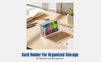 Acrylic Business Card Holder, Transparent Multi-Compartment Desktop Organizer, Office Card Storage