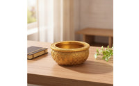 Basin with Embossed Patterns Round Decorative Basin Decorative Bowl for Desktop, Entryway