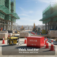 Firefighting Sand Box Cold-Rolled Steel Construction Emergency Sand Container Sturdy Red Metal Fire Box for Officers, Gas Stations, Warehouses