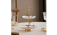 Two-Tier Serving Stand Decorative Tiered Serving Tray Easy to Clean Jewelry Display Holder for Hosts, Tabletop, Parties, Weddings