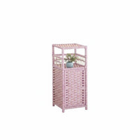 Modern Minimalist design Woven Drum Table Multi-Functional Nightstand Space-Saving Corner Cabinet for Apartment Dwellers, Homeowners, Renters, Bedroom, Living Room, Balcony, Home Office