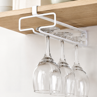 Wine Glass Holder Under Cabinet Storage No Drilling Required Metal Glass Hanger