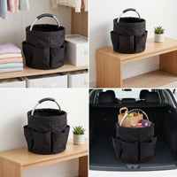 Basket with Pockets Portable Foldable Basket with Pockets Space-Saving