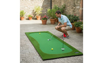 Grass-Textured Golf Putting Mat with Cups Non-Slip Indoor Putting Green with Flags Slim-Profile Compact for Golfers