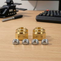 Replacement Axle Connector Precision Machined Brass Connector Hex-Shaped Car Parts for Hobbyists, off-Road Crawling