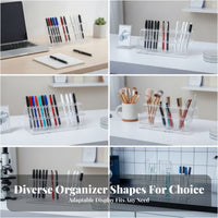 Transparent Acrylic Pen Rack Glossy Clear Pen Display Circular Slots