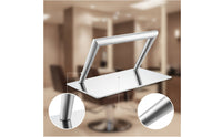 Stainless Steel Salon Chair Footrest Heavy Duty Barber Chair Footrest Polished Foot Plate Rust-Resistant for Hairstylists, Barbers, Barbershop