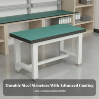 Heavy Duty Workbench High Load Capacity Anti Work Table Sturdy Construction Industrial Repair Bench for Technicians, Repair Specialist S, Basement