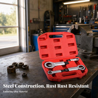 4 Pieces Metal Nut Splitter Set Red Case Rusted Nut Removal Tool Set Threaded Long Handle