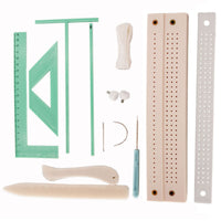 Bookbinding Kit with Waxed Thread Hand-Stitched Bookbinding Tool Kit Notebook Cover Maker Perforated Accurate for Crafters