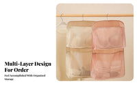 Space-Saving Hanging Underwear Organizer Large Capacity Hanging Closet Organizer Easy Reach Pockets for Students, Dorm Room, Door, Bathroom