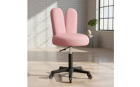 Long-Eared Stool Cute Chair with Wheels Small Chair with Backrest for Nail Technicians, Vanity Table, Beauty Salon