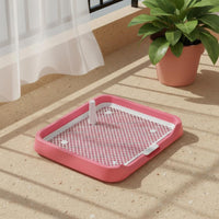 Easy to Clean Indoor Dog Potty with Grid Detachable Design Indoor Dog Potty Tray Keeps Paws Dry Puppy Mesh Training Toilet Splash Guard for Young Dogs, Small Dogs, Apartment