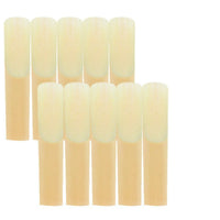 10 Pieces Rounded Tip Saxophone Cane Reed Piece Tapered Design Natural Cane Reed Piece Smooth Surface Woodwind Accessory Light Wood Color