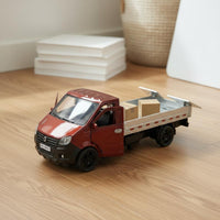 Alloy Delivery Truck Toy Opening Doors Die-Cast Model Truck Realistic Design Single Cab Pickup Model for Kids, Boys, Desk Decoration, Sandbox Play