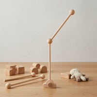 Wooden Mobile Holder with Clamp Minimalist Houten Mobielarm Voor Wieg Mobielarm Van Beukenhout Space-Saving for Infants, Nursery
