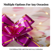Pull Bow Golden Stripe Pattern Gift Wrap Pull Bow Festive Decoration for Florists, Crafters, Holiday Decorations, Floral Bouquets, Floral Arrangements