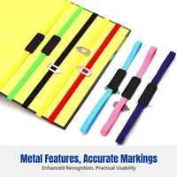 PU Leather Elastic Bookmark, Compass Metal Book Strap, Colorful Marker