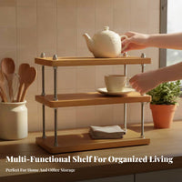 2-Tier Organizer Multi-Purpose Desktop Shelf Multipurpose for Kitchen, Students