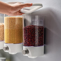 Wall-Mounted Press-Quantify Grain Storage Jar with Sealed Lid for Snacks, Cat Food, Dog Food