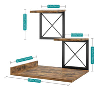 Stepped 3-Tier Display Shelf Space-Saving Desktop Display Rack Long-Lasting Tabletop Organizer with Shelves Rustic for Entryway