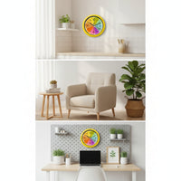 Lemon Wall Clock Bright Fruit Wall Clock Decorative Playful for Students, Kitchen, Dorm Room